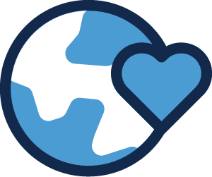 Icon: Globe with heart